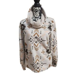 Avalanche Cowl Neck Sweatshirt with Geometric Pattern